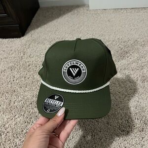 Green Golf Hat with White Rope